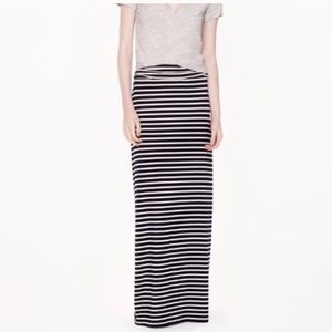 Blue and white stripped maxi skirt